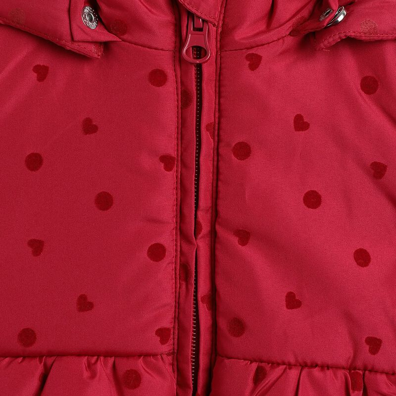 Girls Dark Pink Jacket with Detachable Hood image number 2